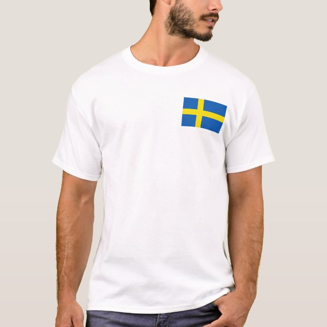 Schweden-Flagge und Karten-T - Shirt (Vorderseite)
