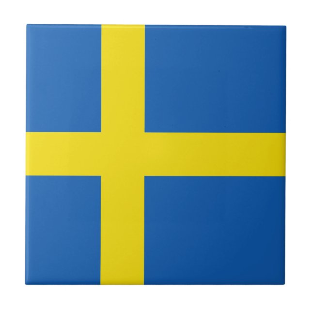 Schweden-Flaggen-Keramik-Fliese Fliese (Vorderseite)