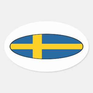 Schweden-Flaggen-Oval-Aufkleber Ovaler Aufkleber