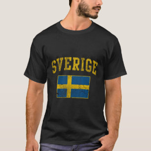 Schweden Flaggen-Zuhause Vintag ausgeblendet T-Shirt