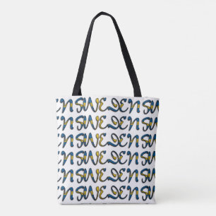 Schweden Flaggenfarbtypografie Europäisches Land Tasche