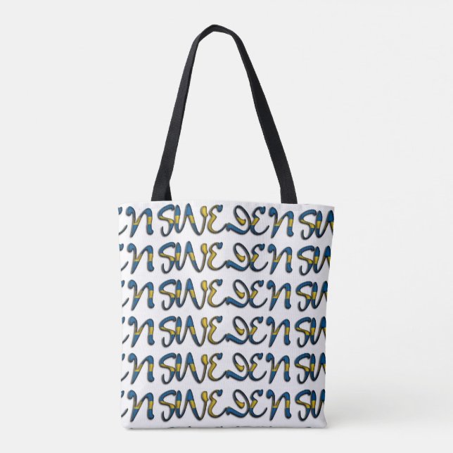 Schweden Flaggenfarbtypografie Europäisches Land Tasche (Rückseite)