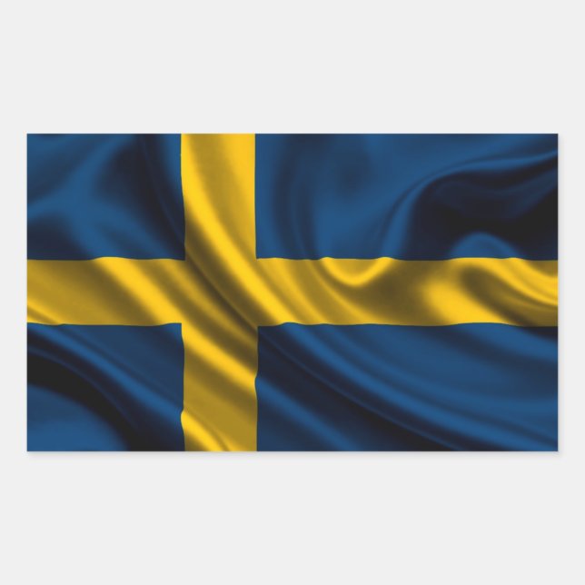 Schweden Flaggengewebe Rechteckiger Aufkleber (Vorderseite)