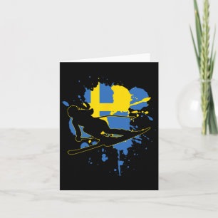 Schweden Flaggenskifahrer - Schwedischer Alpin-Ski Karte