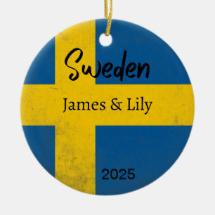 Schweden Flaggenverzierung, Personalisiertes Schwe Keramik Ornament