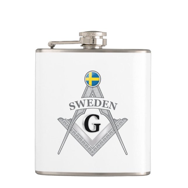 Schweden Freimaurerei Zeichen Flachmann (Vorderseite)