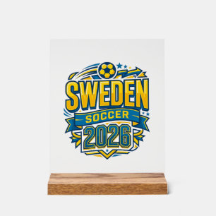 Schweden Fußball 2026 Fußball Fett Land Typografie Acrylschild