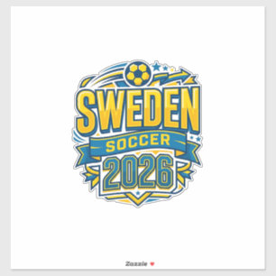 Schweden Fußball 2026 Fußball Fett Land Typografie Aufkleber