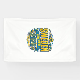 Schweden Fußball 2026 Fußball Fett Land Typografie Banner