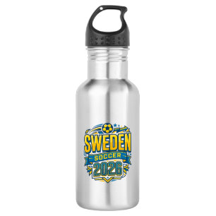 Schweden Fußball 2026 Fußball Fett Land Typografie Edelstahlflasche