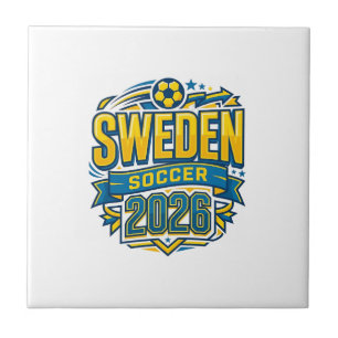 Schweden Fußball 2026 Fußball Fett Land Typografie Fliese
