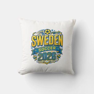 Schweden Fußball 2026 Fußball Fett Land Typografie Kissen