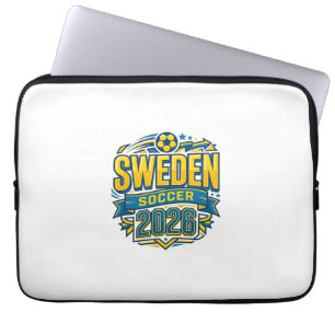 Schweden Fußball 2026 Fußball Fett Land Typografie Laptopschutzhülle