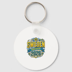 Schweden Fußball 2026 Fußball Fett Land Typografie Schlüsselanhänger