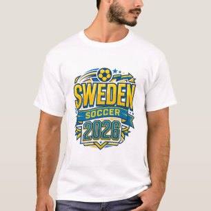 Schweden Fußball 2026 Fußball Fett Land Typografie T-Shirt