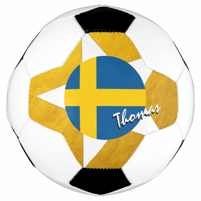 Schweden Fußball & Gold Schwedische Flagge (Vorderseite)
