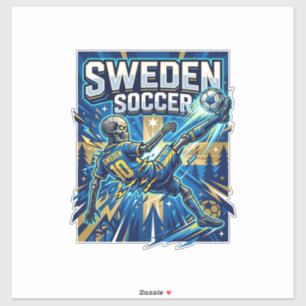 Schweden Fußball Skelett Stürmer Nationen Poster S Aufkleber