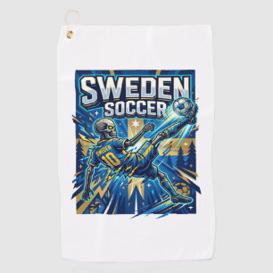 Schweden Fußball Skelett Stürmer Nationen Poster S Golfhandtuch