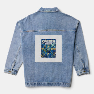 Schweden Fußball Skelett Stürmer Nationen Poster S Jeansjacke