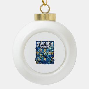 Schweden Fußball Skelett Stürmer Nationen Poster S Keramik Kugel-Ornament