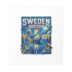 Schweden Fußball Skelett Stürmer Nationen Poster S Notizblock