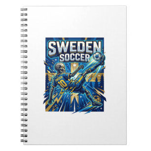 Schweden Fußball Skelett Stürmer Nationen Poster S Notizblock
