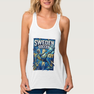 Schweden Fußball Skelett Stürmer Nationen Poster S Tank Top