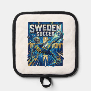 Schweden Fußball Skelett Stürmer Nationen Poster S Topflappen