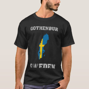 Schweden Gothenbur Flaggenziel T-Shirt
