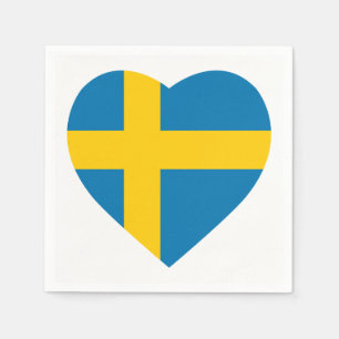 SCHWEDEN-HERZ-FORM-FLAGGE SERVIETTE