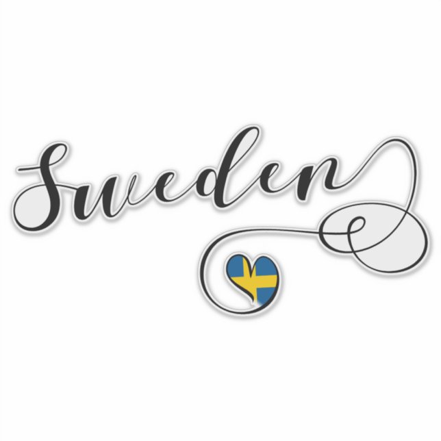 Schweden Herzenflagge Aufkleber (Vorderseite)