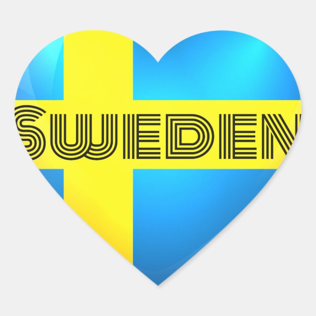 Schweden Herzenflagge Herz-Aufkleber (Vorderseite)
