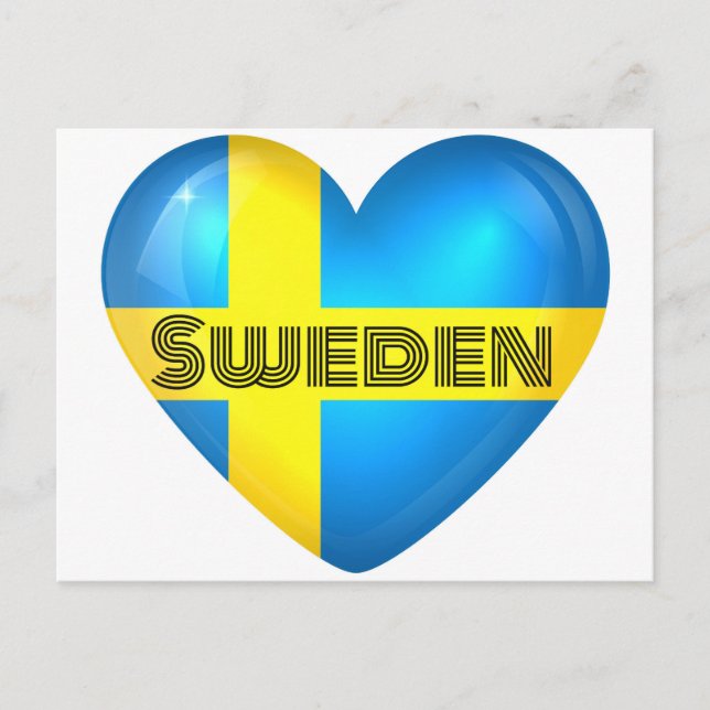 Schweden Herzenflagge Postkarte (Vorderseite)
