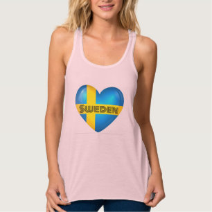 Schweden Herzenflagge Tank Top