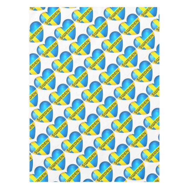 Schweden Herzenflagge Tischdecke (Vorderseite)