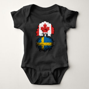 Schweden Kanadisches Tree-Roots-Flag Baby Strampler