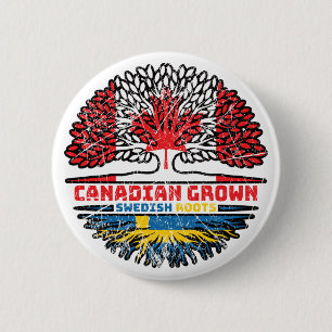 Schweden Kanadisches Tree-Roots-Flag Button