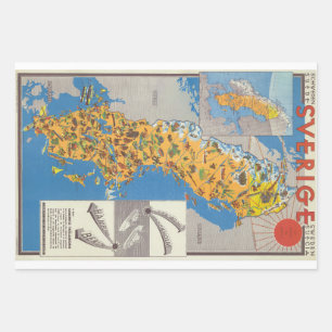 Schweden Karte Geschenkpapier Set