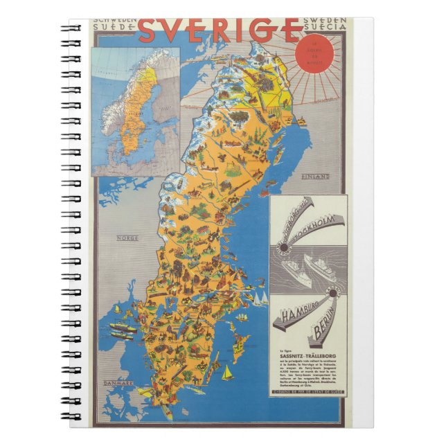 Schweden Karte Notizblock (Vorderseite)