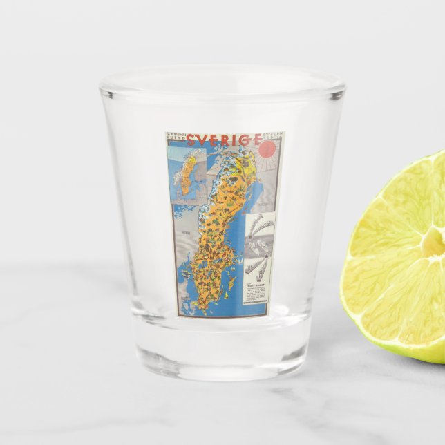 Schweden Karte Schnapsglas (Vorderseite)