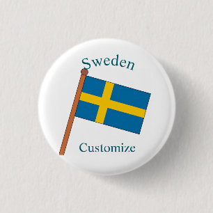 Schweden Landesflagge Thunder_Cove Button
