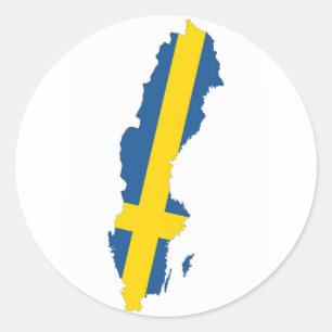Schweden-Landesflaggekarte Runder Aufkleber
