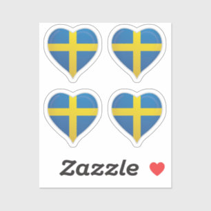Schweden Liebe Flaggenaufkleber Aufkleber