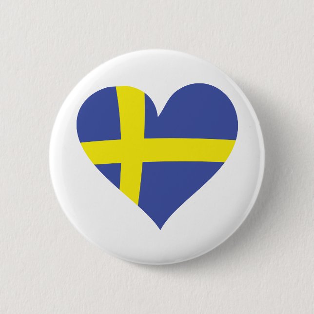 Schweden-Liebeherz - schwedische Flagge Button (Vorderseite)