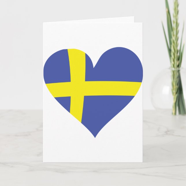 Schweden-Liebeherz - schwedische Flagge Karte (Vorderseite)