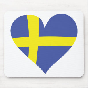 Schweden-Liebeherz - schwedische Flagge Mousepad
