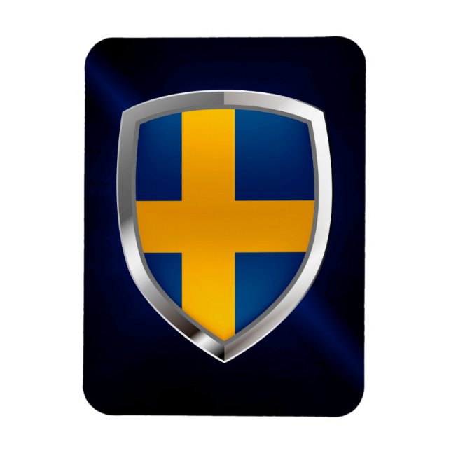 Schweden Metallisches Emblem Magnet (Vertikal)