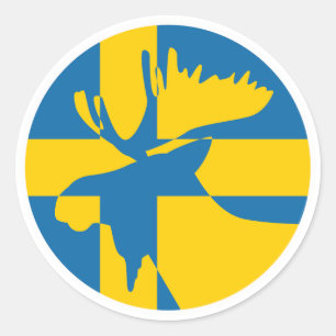 Schweden: Nationale schwedische Tierflagge Runder Aufkleber