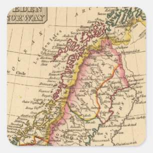 Schweden, Norwegen 2 Quadratischer Aufkleber