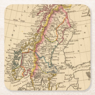 Schweden, Norwegen 2 Rechteckiger Pappuntersetzer